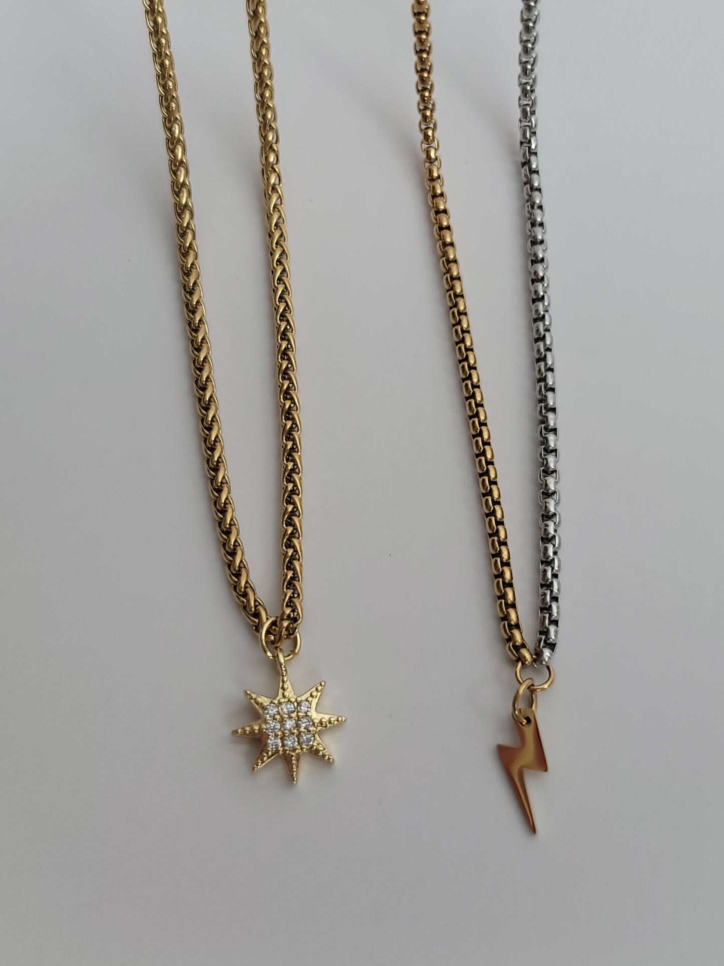 •bright star necklace •lightning necklace